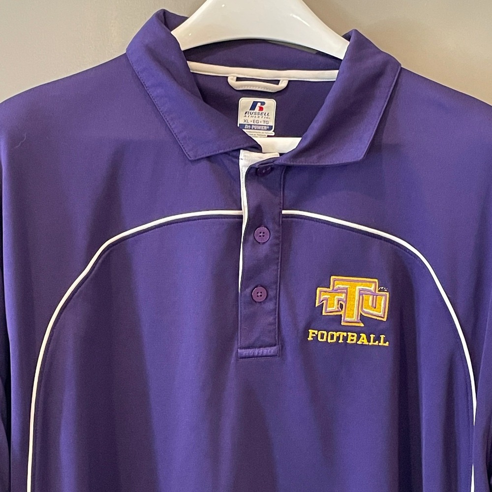 Russell Athletic TTU Football Polo Shirt Mens XL Eagles Dri-Power Tennessee Tech